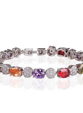 嘟嘟蝶韩版 锆石幸运手链女士小商品微镶生日首饰精致