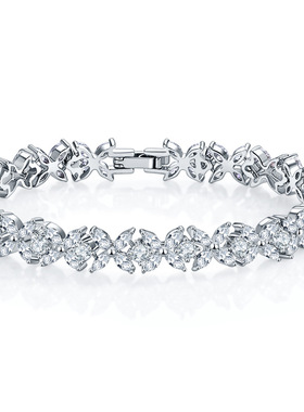 嘟嘟蝶饰品时尚大钻手链闪亮锆石新款饰品手链 欧美风格 饰品