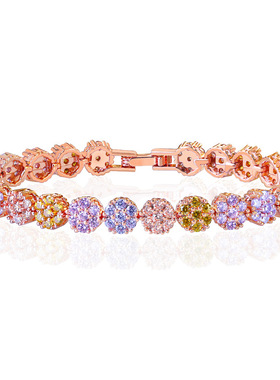 创意款时尚潮人跨境 配饰铜锆石手链女士欧美风格款新款手环