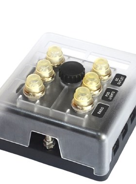 204-06KW DC12V 24V 6路保护器座子可复位多路保险丝盒六路断路器