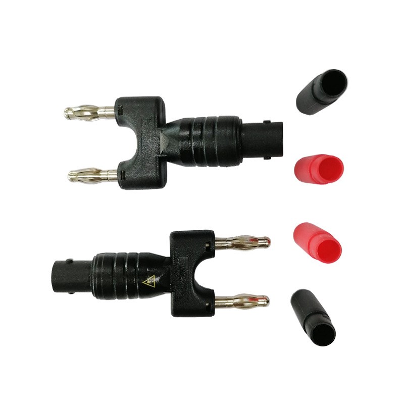 厂家直销BNC母头示波器探头转双排香蕉插头Q9信号源接线柱连接器