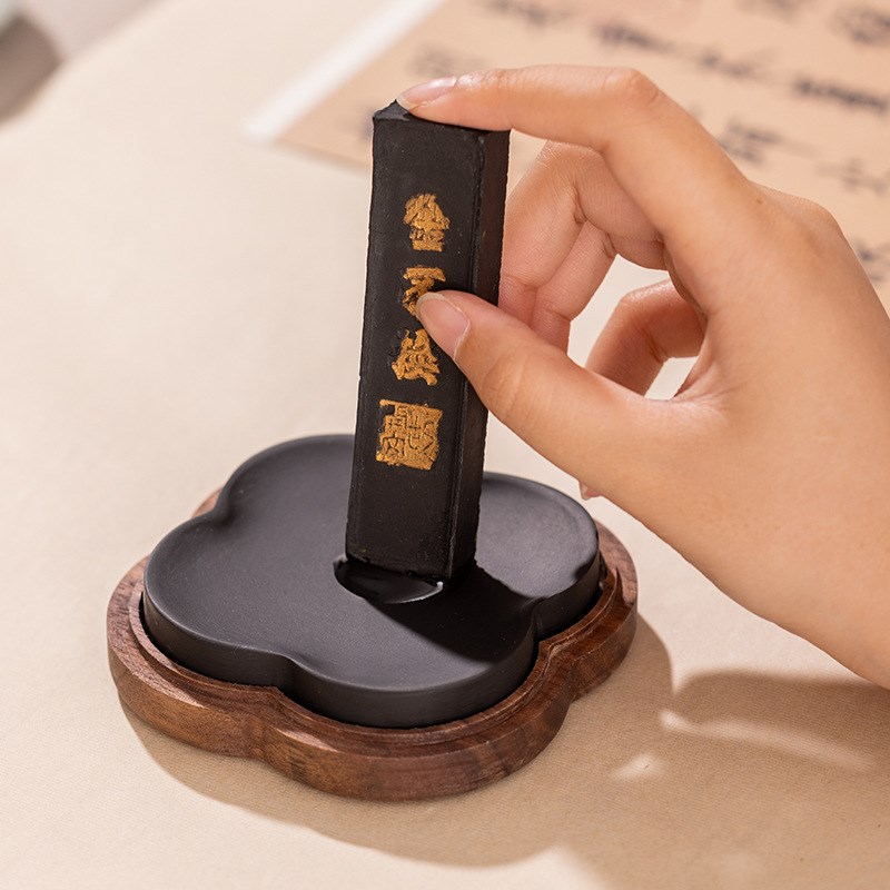 海棠砚书法随身砚台可研墨磨墨毛笔墨汁小楷歙砚便携小砚台文房砚