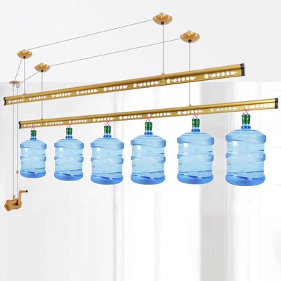 手摇晾衣架阳台双杆升降加厚铝合金晾衣杆双杆式室内晒凉衣架