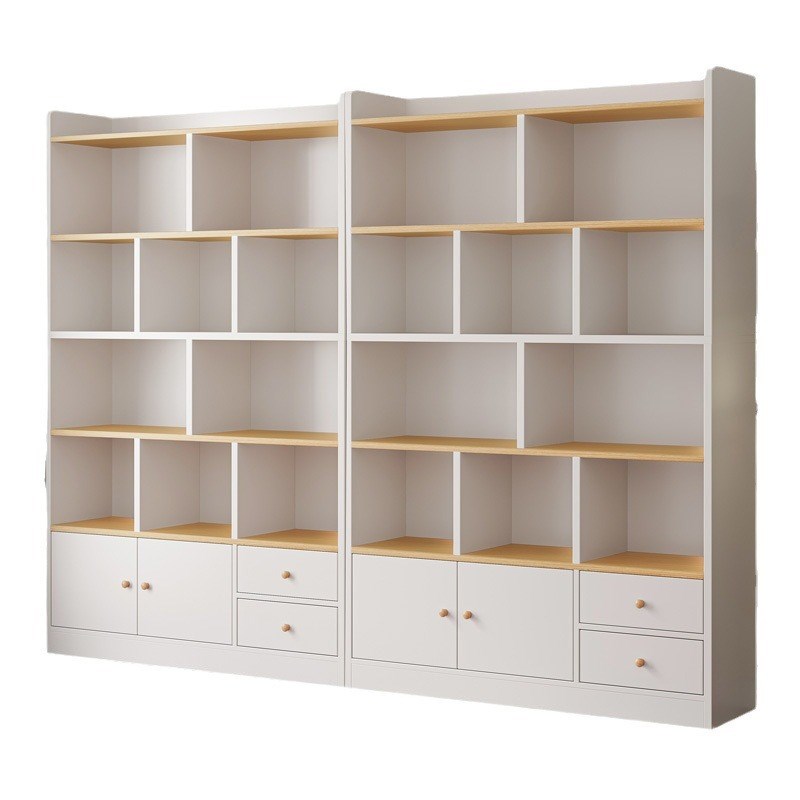 书架落地置物架客厅靠墙收纳柜家用简约带门书柜陈列展示储物柜子