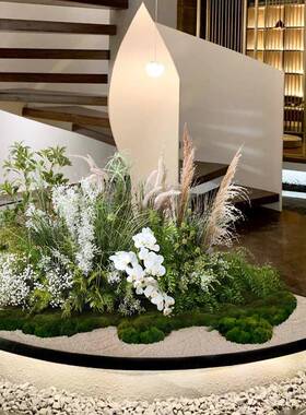 仿真植IIM物草丛造景室内装假软绿植装遮挡角落饰件芦苇摆花草插