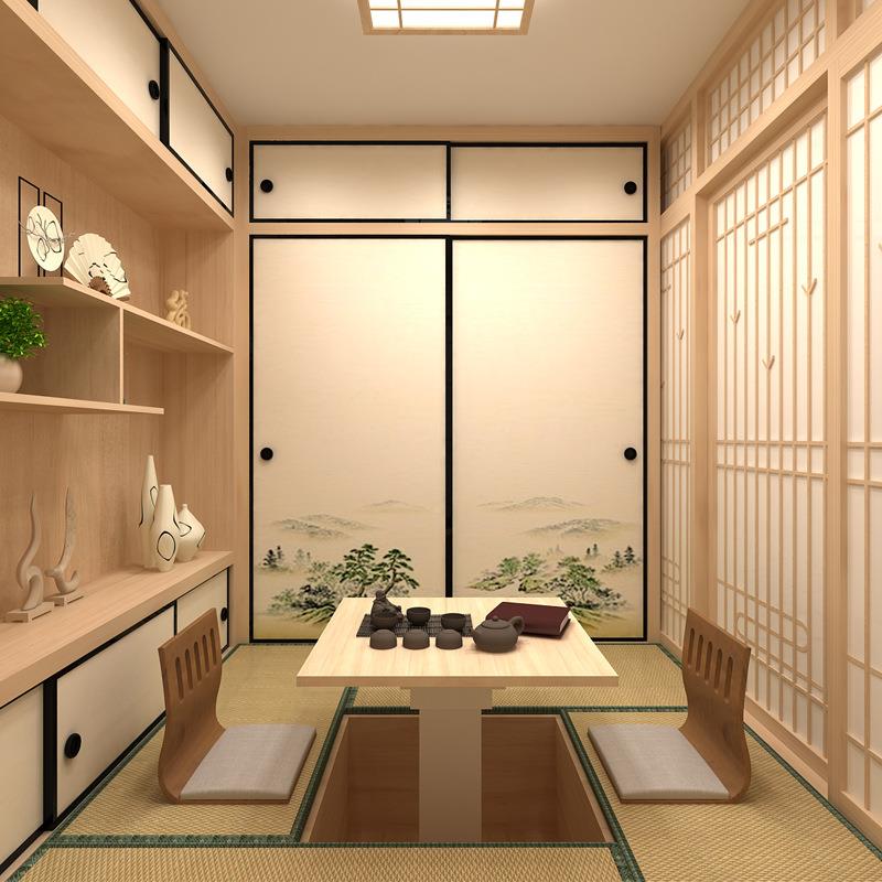 室和室实木榻榻米全屋定制卧985儿童房间床衣柜台整体地桧木家具