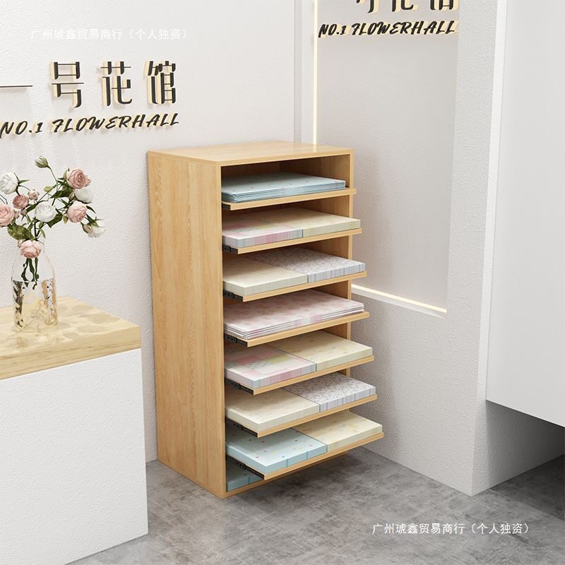 网红鲜花收纳架可抽拉拍照收纳柜简约花店柜子卡纸展示架默认项