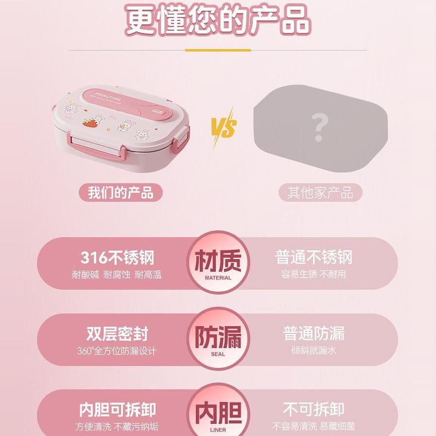 学36不锈钢1保温饭盒小学生儿专用无品牌/分格便当盒女童孩上一年