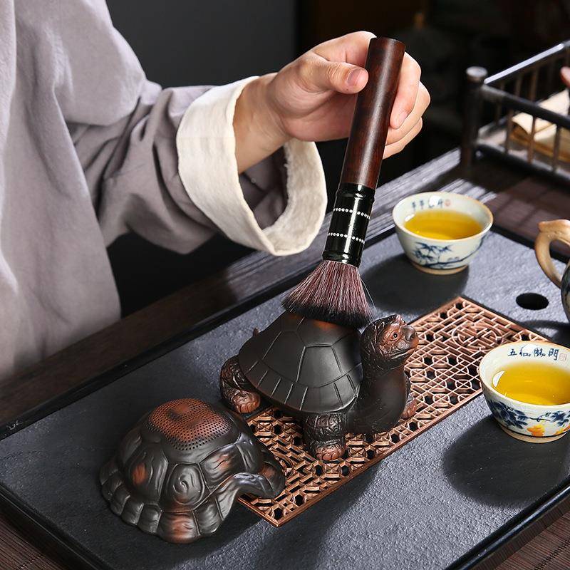 紫砂招财龟摆件用家漏紫砂茶茶桌泡茶过滤器具茶SXO茶道配件