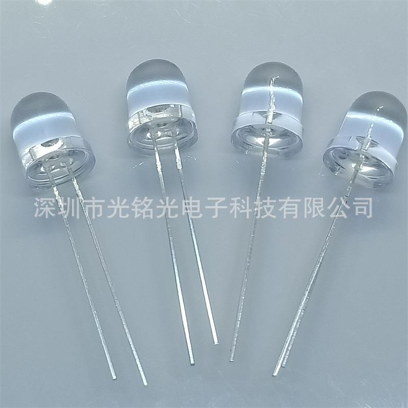 F8/8mm暖白圆珠长LED发光二极管脚头暖白光直IOJ插灯颜色支持定作