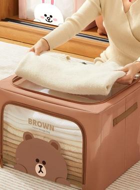 衣服收纳20684箱家用衣物筐衣整柜布艺棉麻被子折理叠储物袋