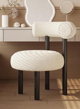网化LML妆椅梳妆女台红代凳子生卧室现简约小胖椅轻奢奶油风书房