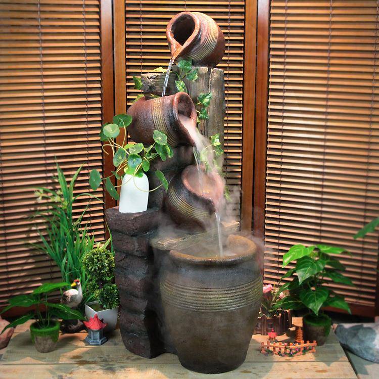 经典欧喷泉流饰水摆件落招财地客厅庭院阳台CML鱼缸式家居品