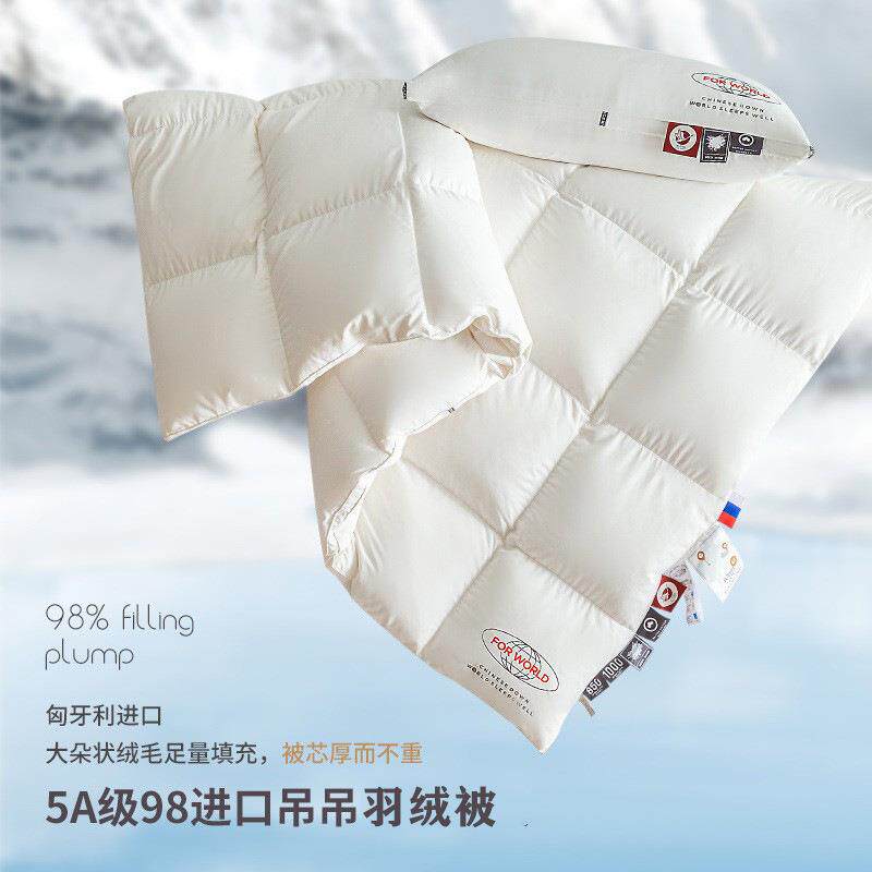 软棉被纯棉羽绒被春秋被冬芯9糯0白QUK鹅绒被鸭绒加厚保暖子