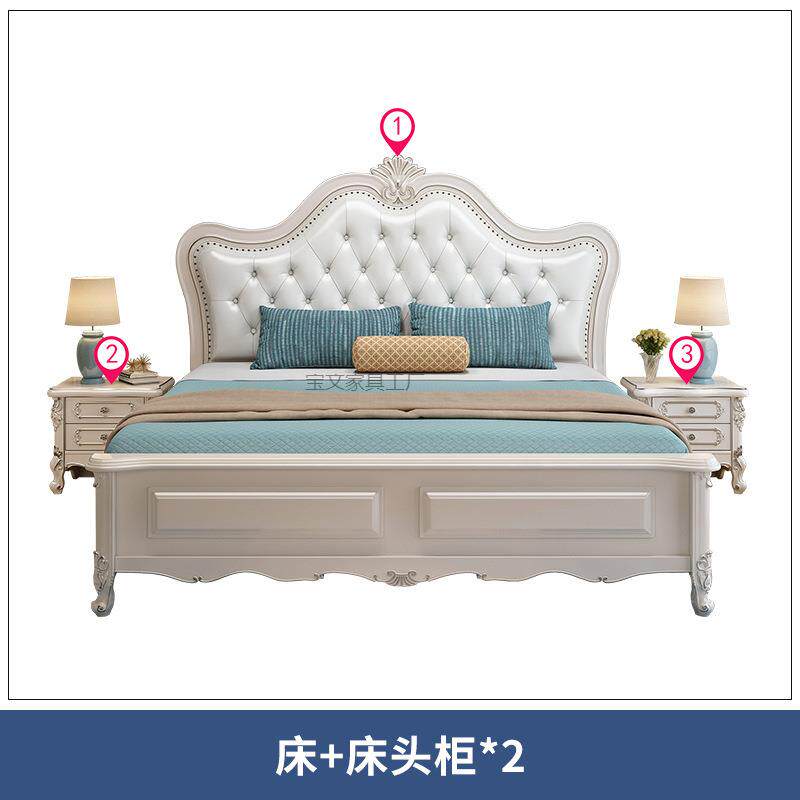 w2全全套卧室欧家具套装组合屋式主卧LXP婚房结婚实木床和衣柜组B