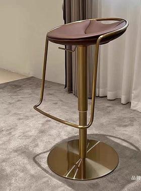 意式极简轻奢吧设可旋转升DCY吧降台椅计师不锈椅钢高脚吧凳迪伦