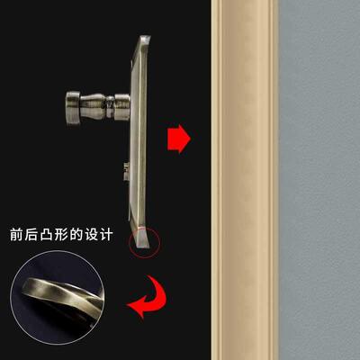 弧卫间门锁室内洗生手间单舌所凹厕面铝合金门锁把手形无钥KUA匙1