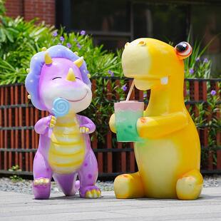 玻璃钢卡场通恐园龙雕塑商幼儿摆件tb-74067户院外园林庭生肖龙吉