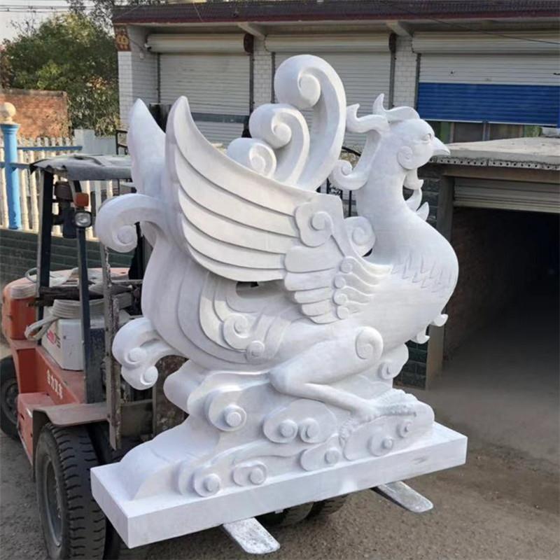 石雕大神兽朱朱雀汉雀雕塑雀白玉青龙白虎朱玄四武风水摆件