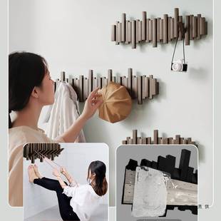 钢琴WKF键实挂架木墙上壁衣挂钩卧室玄入户进门后置物免打孔衣关