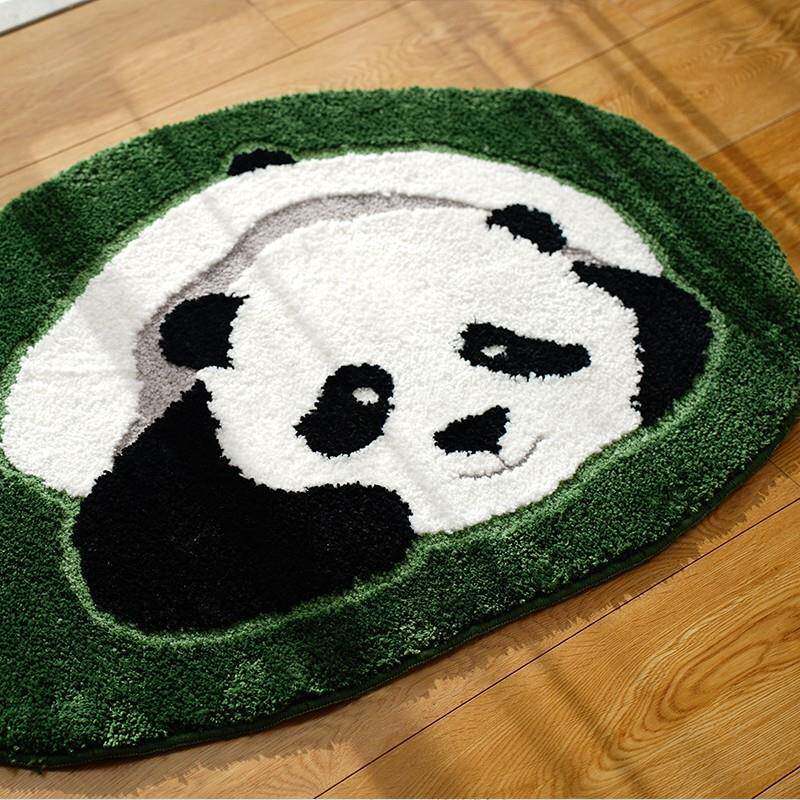 熊地垫卫生间猫家吸水防熊猫地毯打滑复古地毯用阳台垫装饰耐脏易