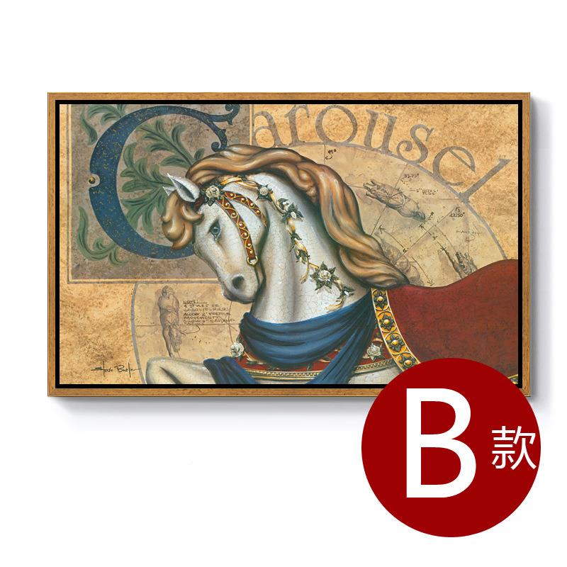 厂家直销古办公室绘装饰画复VGP怀旧式油画布喷美挂画酒店工程壁