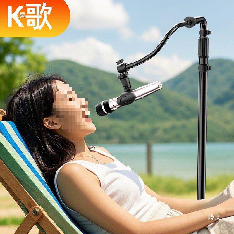 弹唱古筝可缩钢无品牌/琴话K筒架一体TV悬臂吉他话筒支架地话落筒