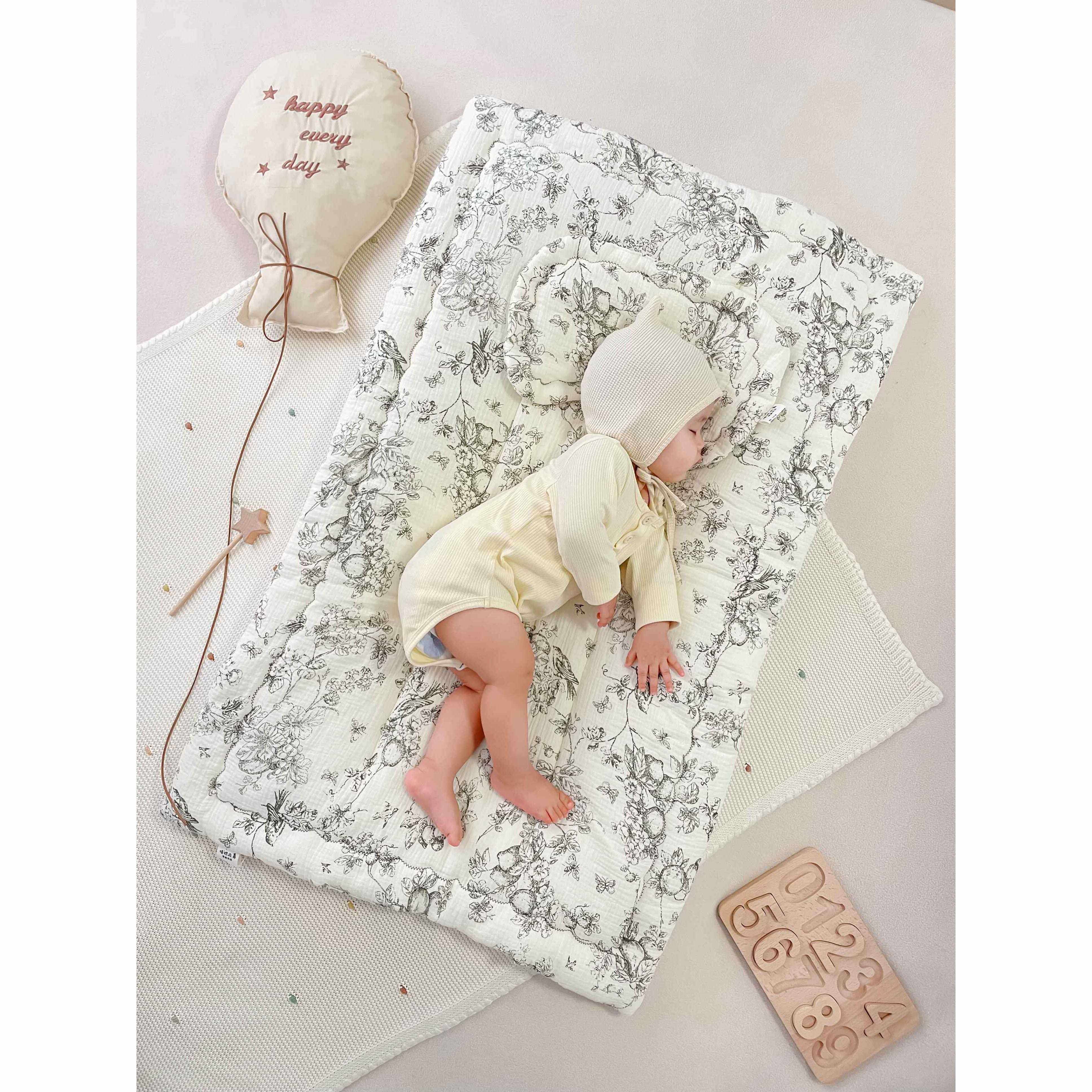 婴儿床褥垫新生垫专用小褥子纯棉床MKF可水洗宝床垫宝幼儿圆铺垫