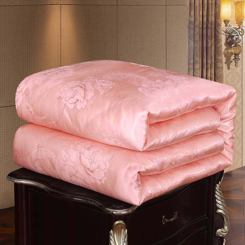 蚕丝被全棉无品牌/棉被贡缎提桑蚕丝春花秋子母加厚冬被芯纯被子