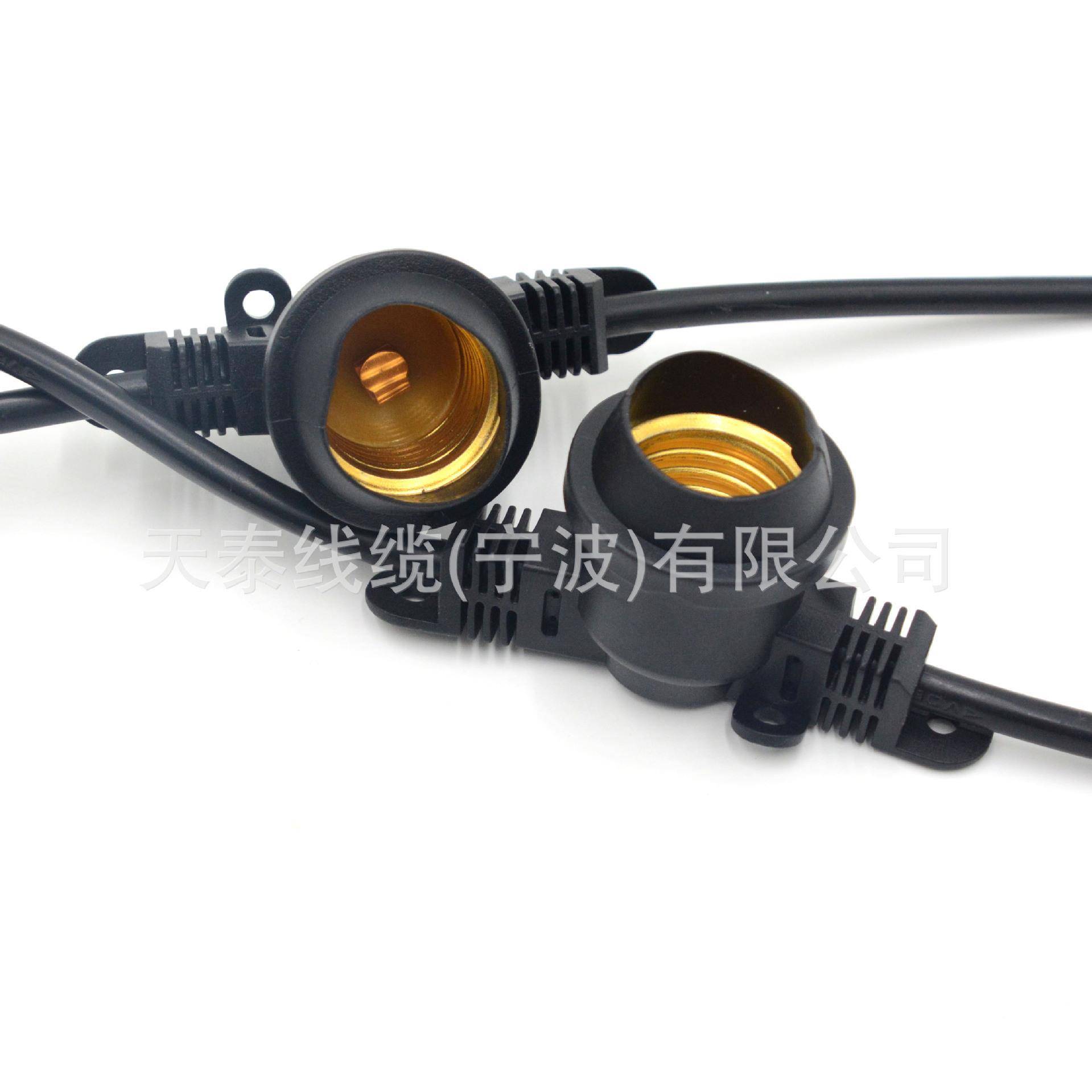 欧规E27灯灯座TID串线规照明线户外防水灯具火龙果灯线串灯头欧线