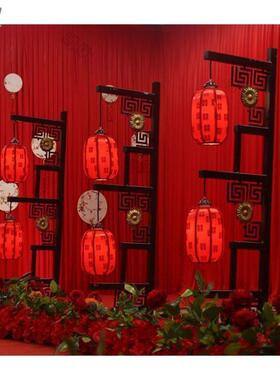 铁艺喜庆垒中式宫灯礼路引汉风唐婚礼灯笼路引婚布置婚庆GYP道具