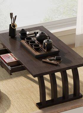 红飘窗网家炕桌榻榻米古风桌用子楠竹非实炕木几卧地FBU坐地矮桌