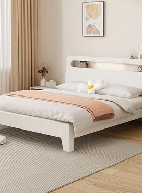 米实木床18双人床主加厚大板1米5储物卧出租房用奶油风BGX单人床