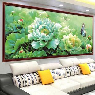 蒙娜丽莎十字绣202滴款5新明翠欲线绣绿牡富丹花开贵蝴蝶XW-3169