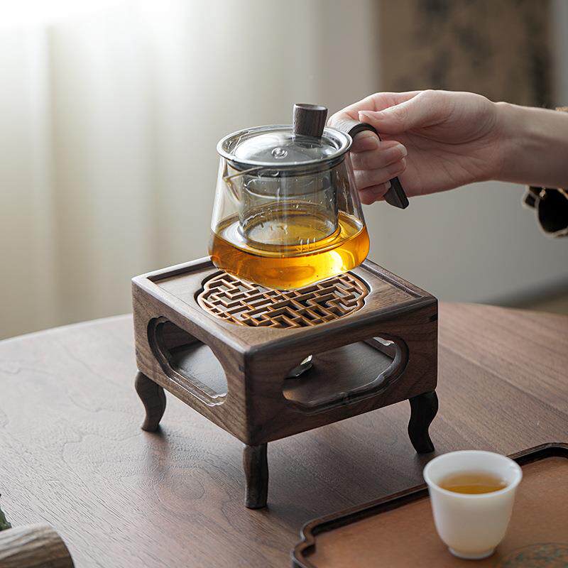 北美胡桃木温茶器家用蜡烛加温热保底座高实木煮茶茶WCL-2411器档