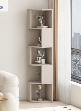 三小户型架角书多层储物边柜实木角靠柜65064墙置物架墙角收纳客