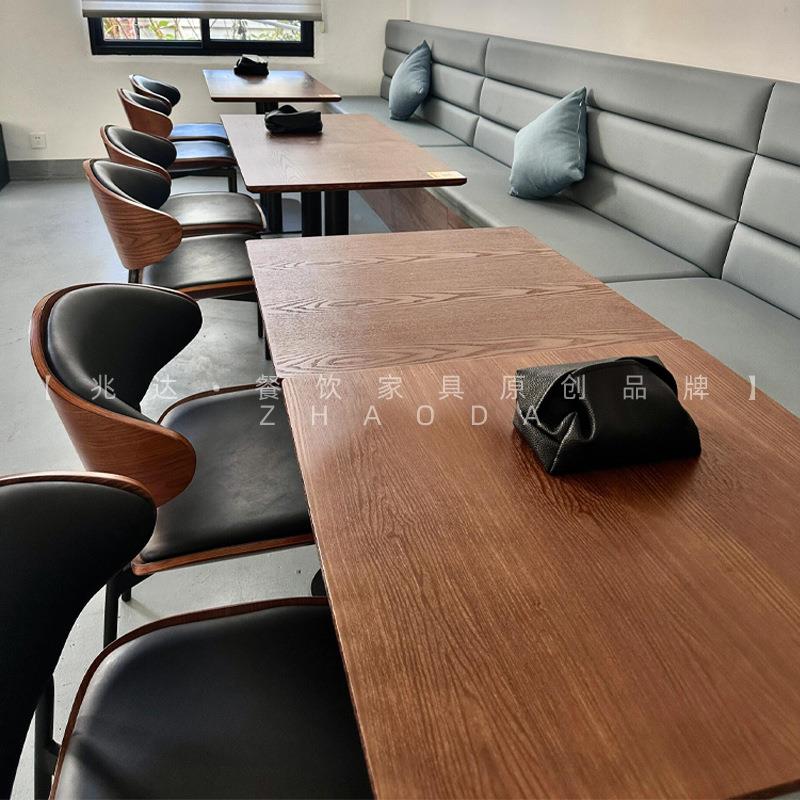 加厚实木吧餐斜桌工意式极简西餐厅边桌子业风简GUA约酒吧清软包