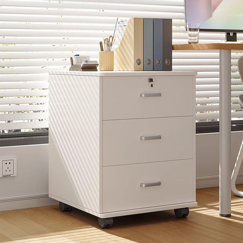 矮文物件柜办室木质带锁小柜子移动收纳柜抽屉公柜带轮桌下储无品