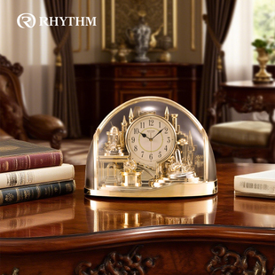 RHYTHM丽声客厅轻奢欧式高端座钟2026新款家用高级感静音台钟坐钟