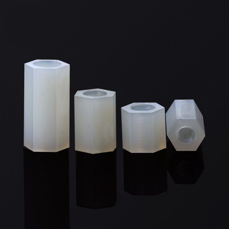 M2 M2.5塑料尼龙柱螺柱六角双通隔离柱尼龙白色*5x6x8x10x12x30mm