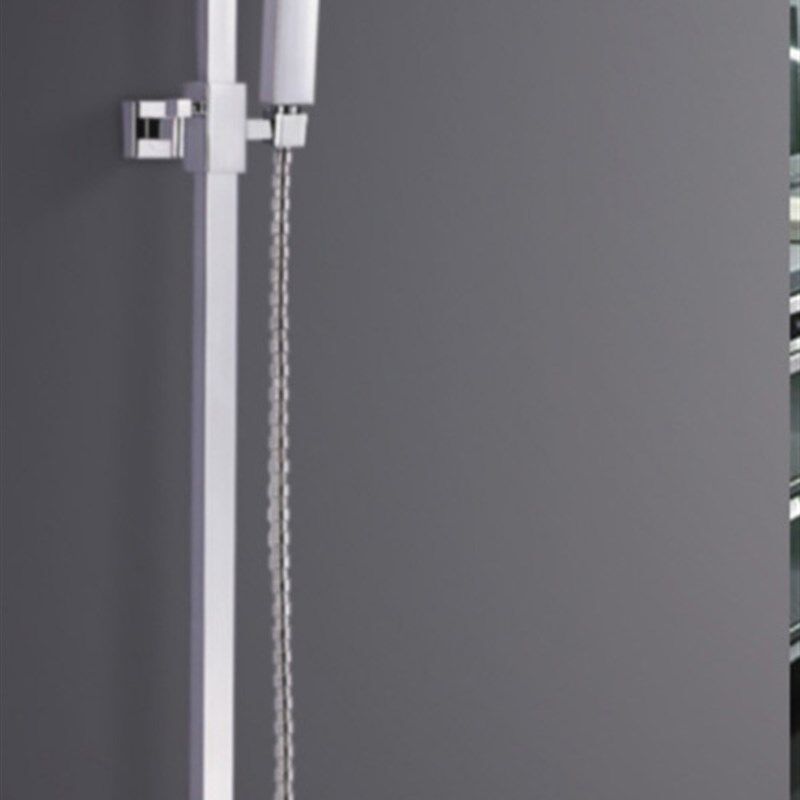 全铜1mm升降管方形淋浴花洒套装水龙头带下出水24cm*14.2cm方顶喷