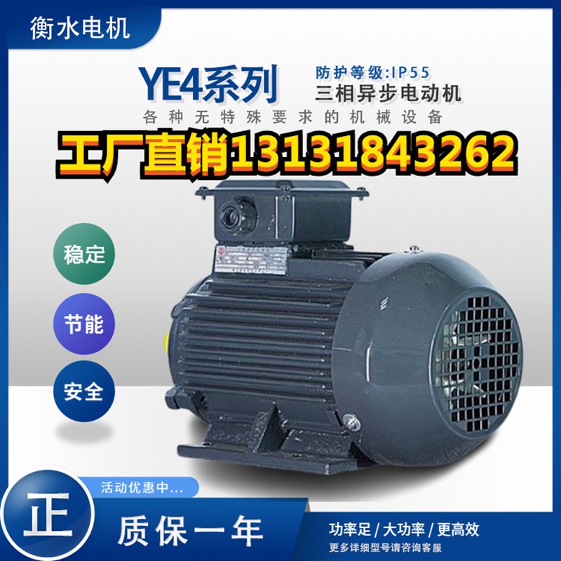 衡水猛牛YE4系列二级能效高效率三相异步电动机厂家直销工厂直发