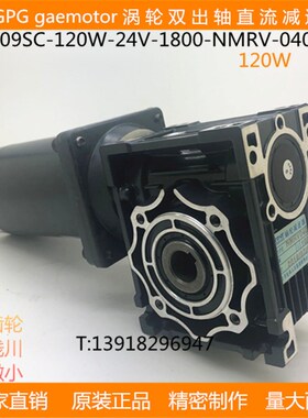 台邦GPG120W减速马达涡轮双出轴直流电机纯铜DMC09SC-120W-NMRV