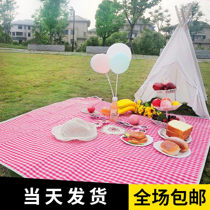 ins风野餐垫韩国春游垫子户外便携北欧田园郊游垫日式踏青野餐布
