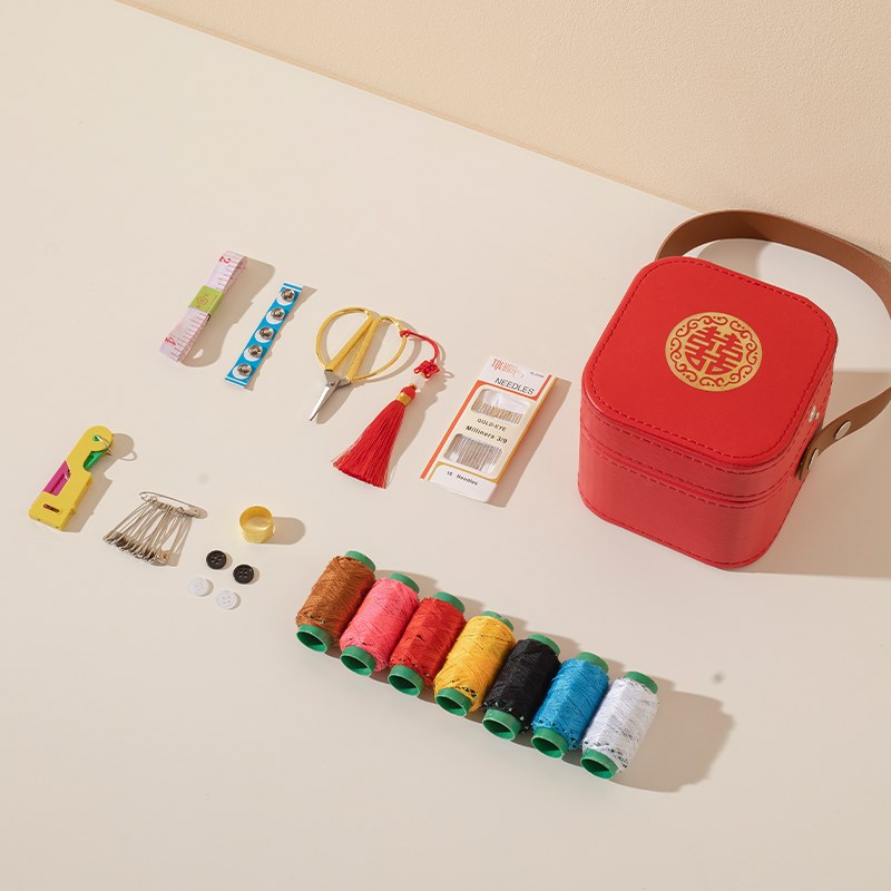 涛澜针线盒结婚家用女方陪嫁用品大全嫁妆婚庆缝纫针线收纳盒套装