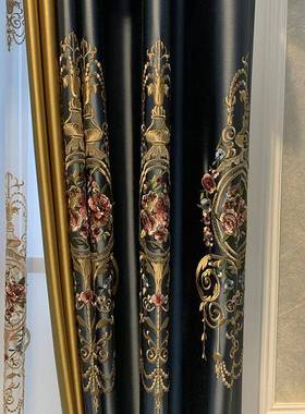 欧式高档豪华欧式帘客帘厅窗布遮光用成品高窗81052定家房间门帘