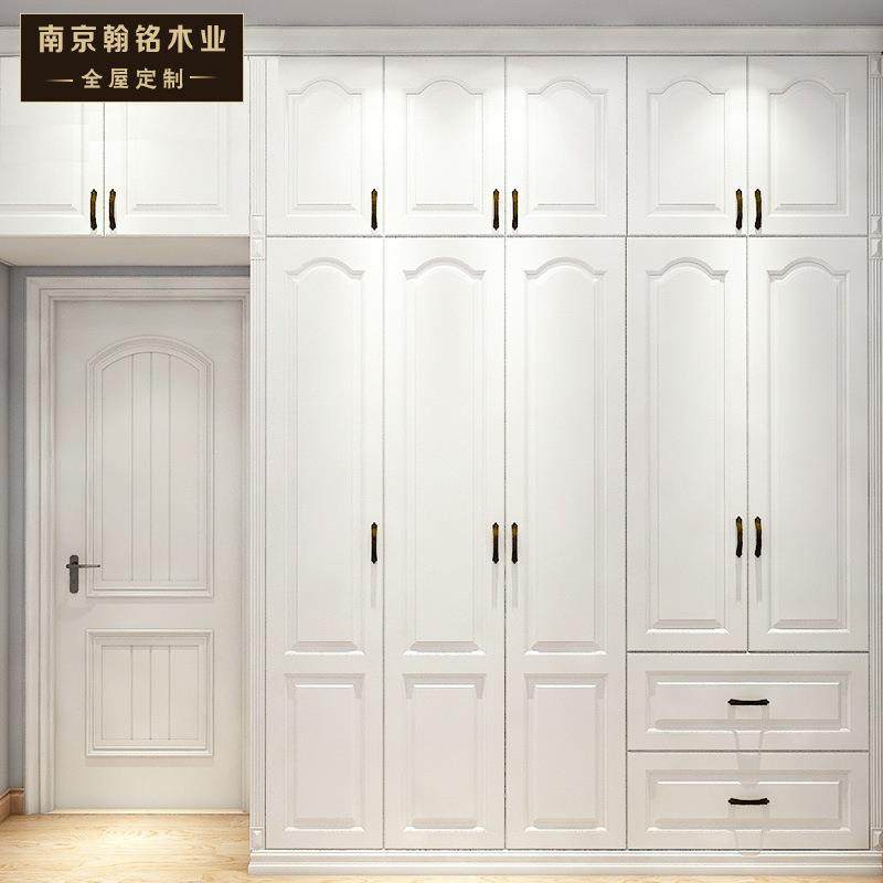 现代简约实制木柜推拉门柜整体衣衣衣帽间全屋定WJG开放式衣柜定
