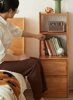 实木床柜置物23914架体原窄款夹缝床边一柜头卧室木小型35超窄储