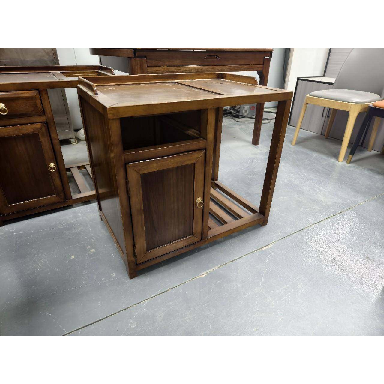 新中式茶边OWD水柜实木柜桃木边几侧边柜墙烧水茶桌茶台靠柜一胡