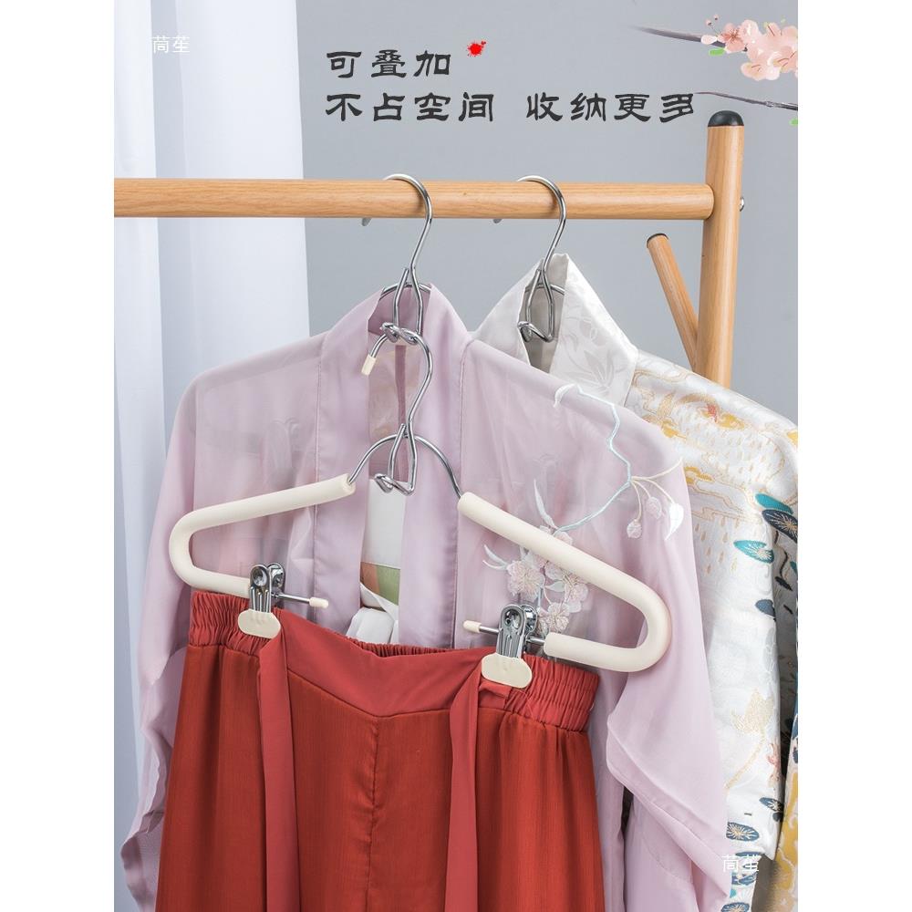 桢美汉服衣架夹裤架无品牌/装马带面展示套服挂防滑JK制服衣衣撑